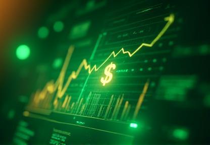 Money symbols on screen